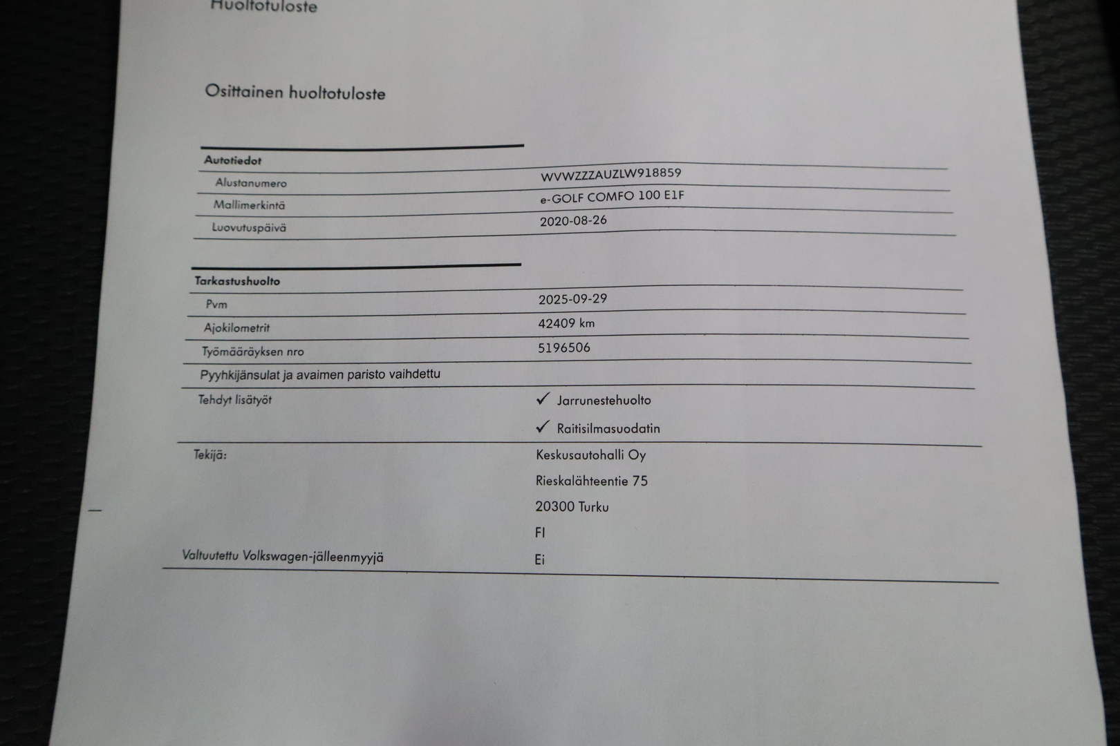VOLKSWAGEN Golf 2020