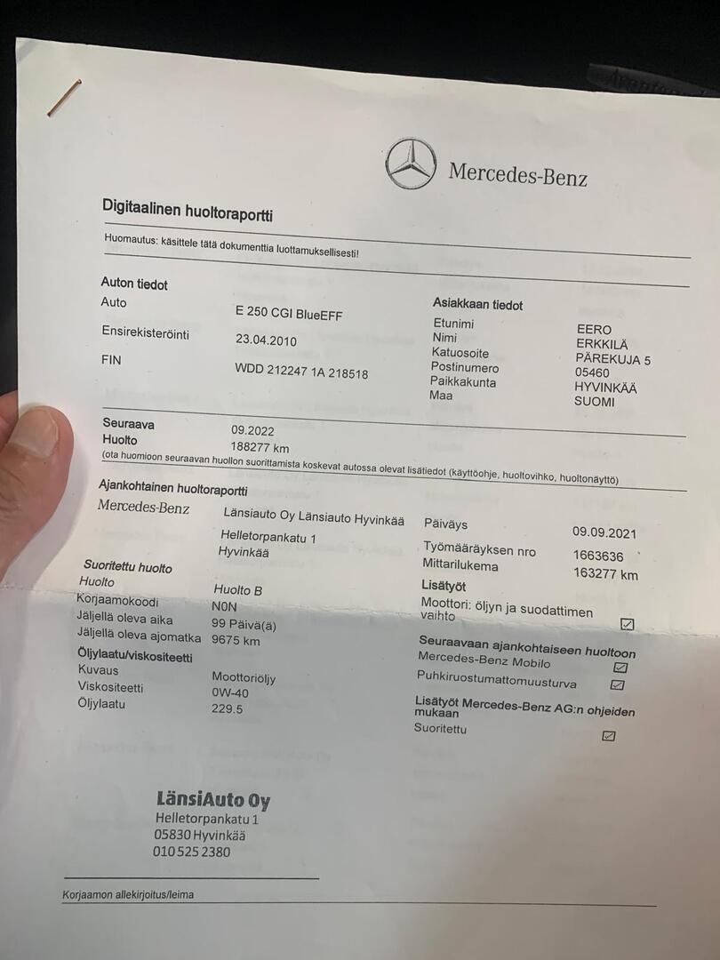 MERCEDES-BENZ E 2010