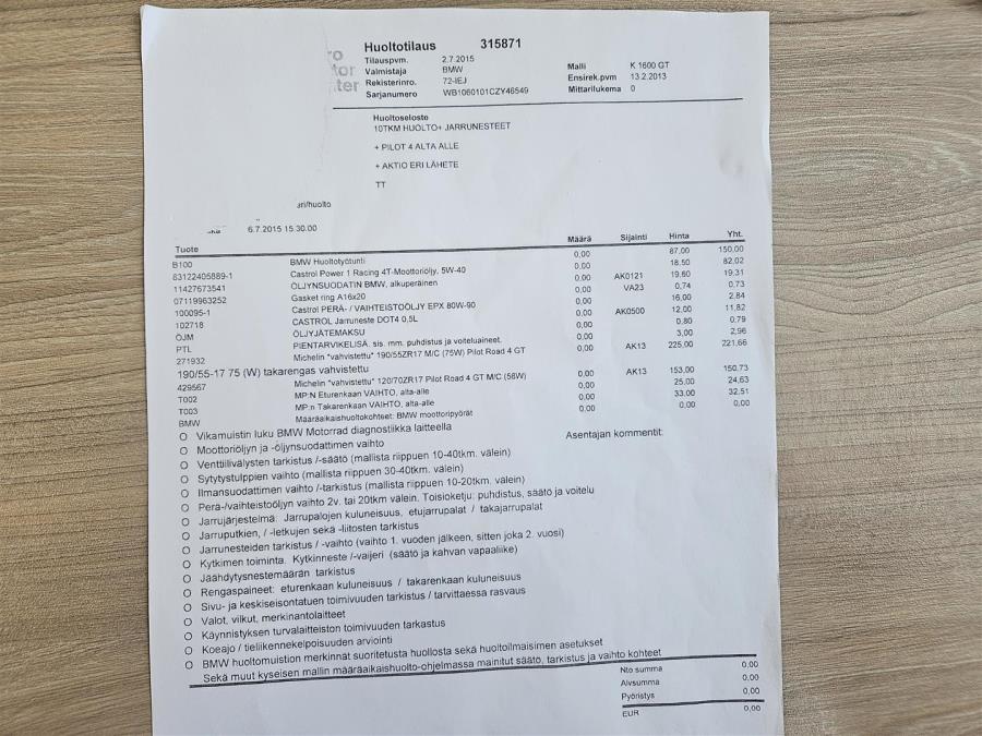 1600 GT/ Suomi-Pyörä/ Uudet renkaat