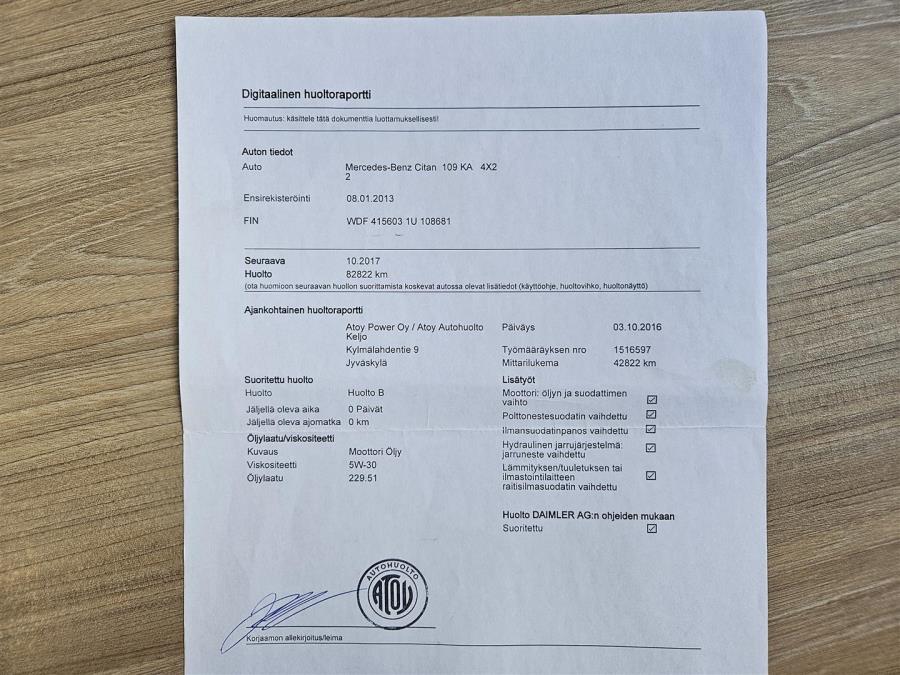 109CDI K keskipitkä A2/ Jakohihna vaihdettu -25/ Vetokoukku/ Moottorinlämmitin