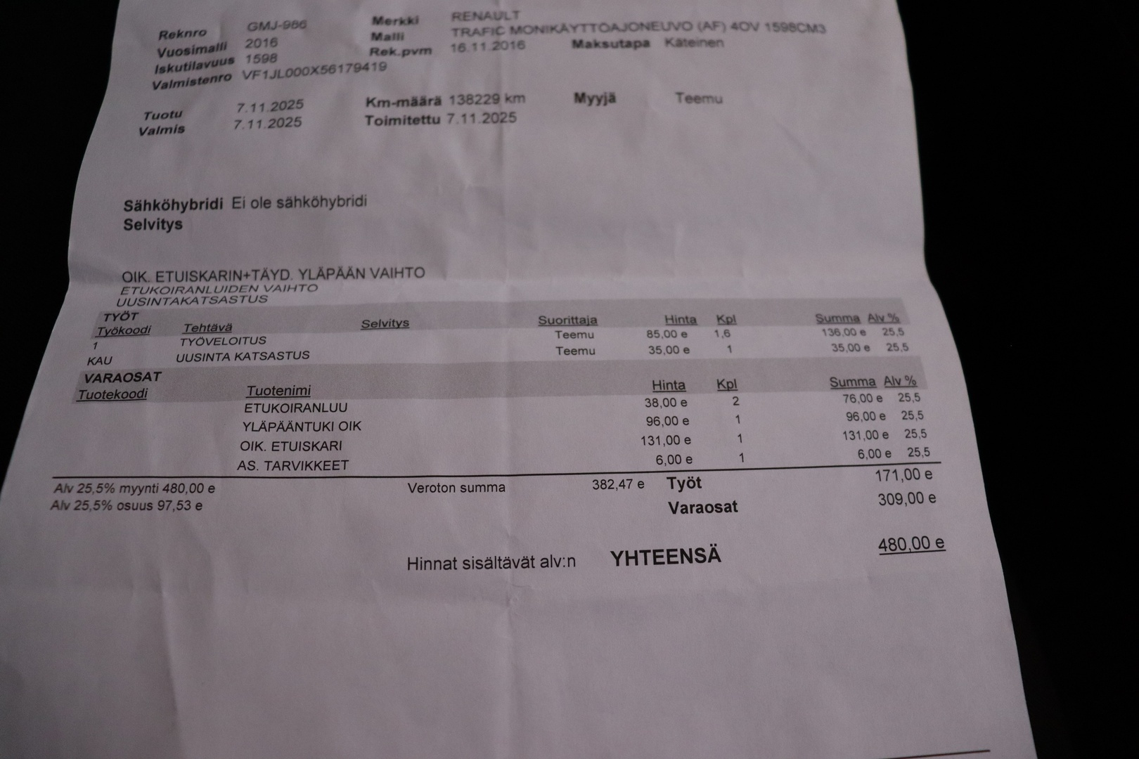 RENAULT Trafic Passenger 2016