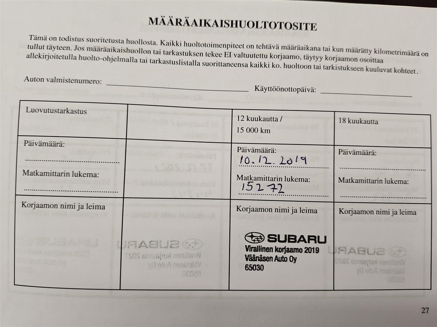 Subaru Outback 2019