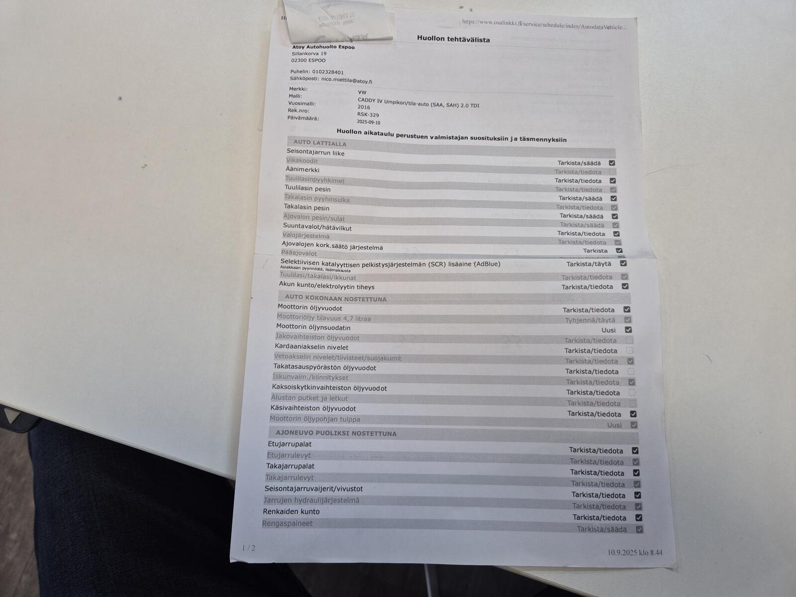 VOLKSWAGEN Caddy 2016