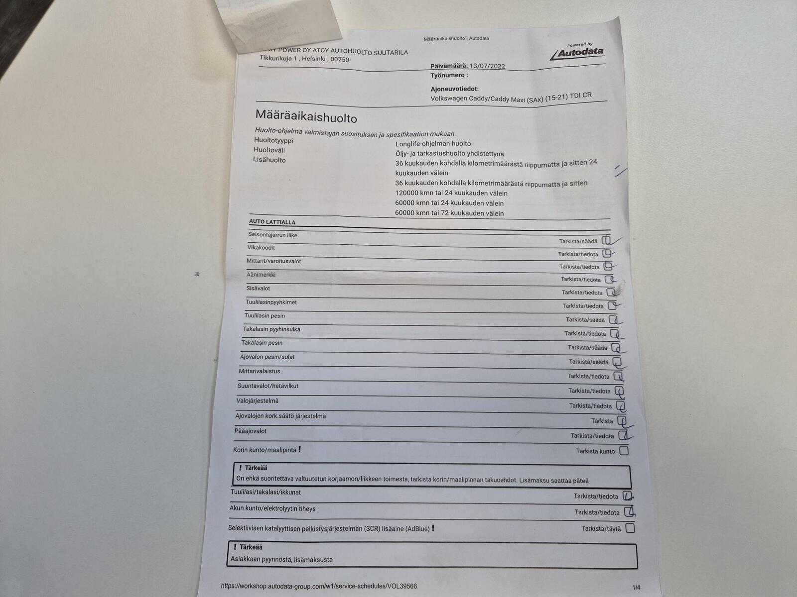 VOLKSWAGEN Caddy 2016