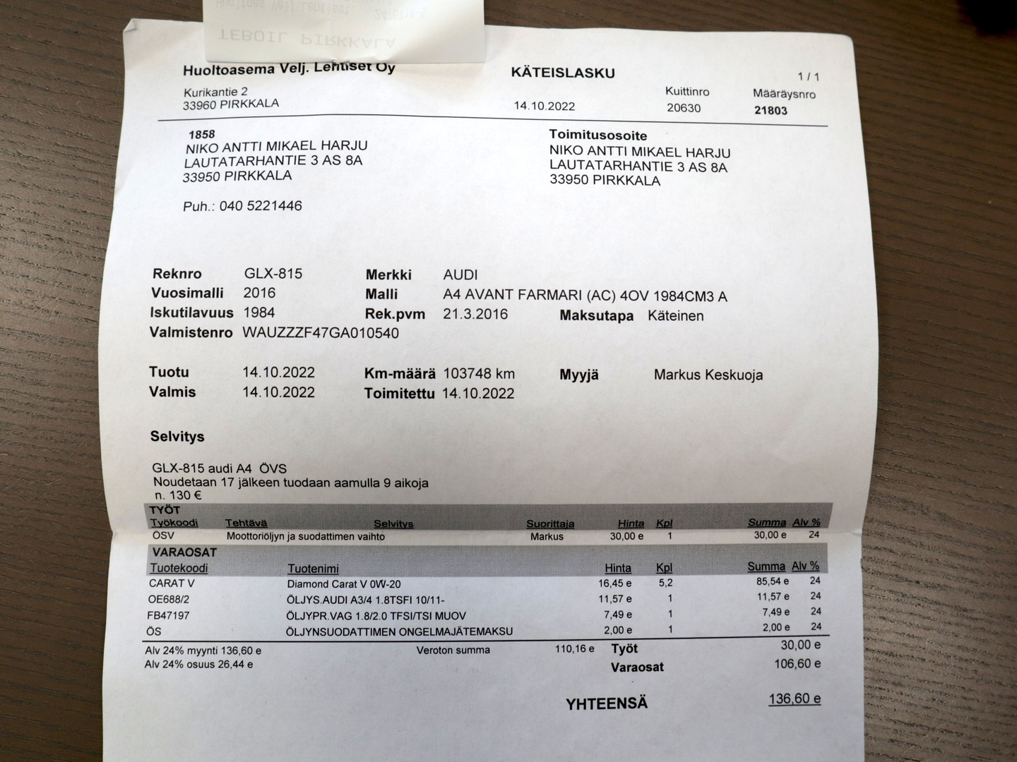 AUDI A4 2016