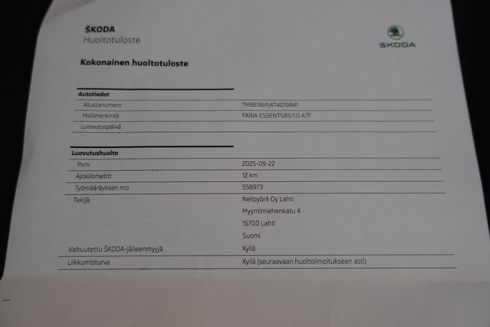 SKODA FABIA 2025
