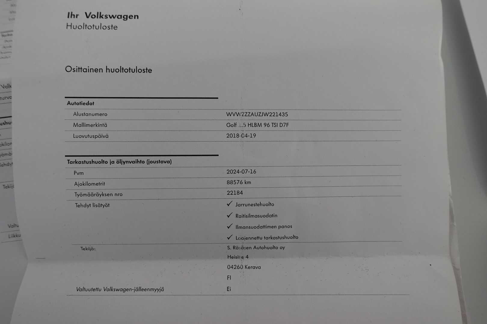 VOLKSWAGEN Golf 2018