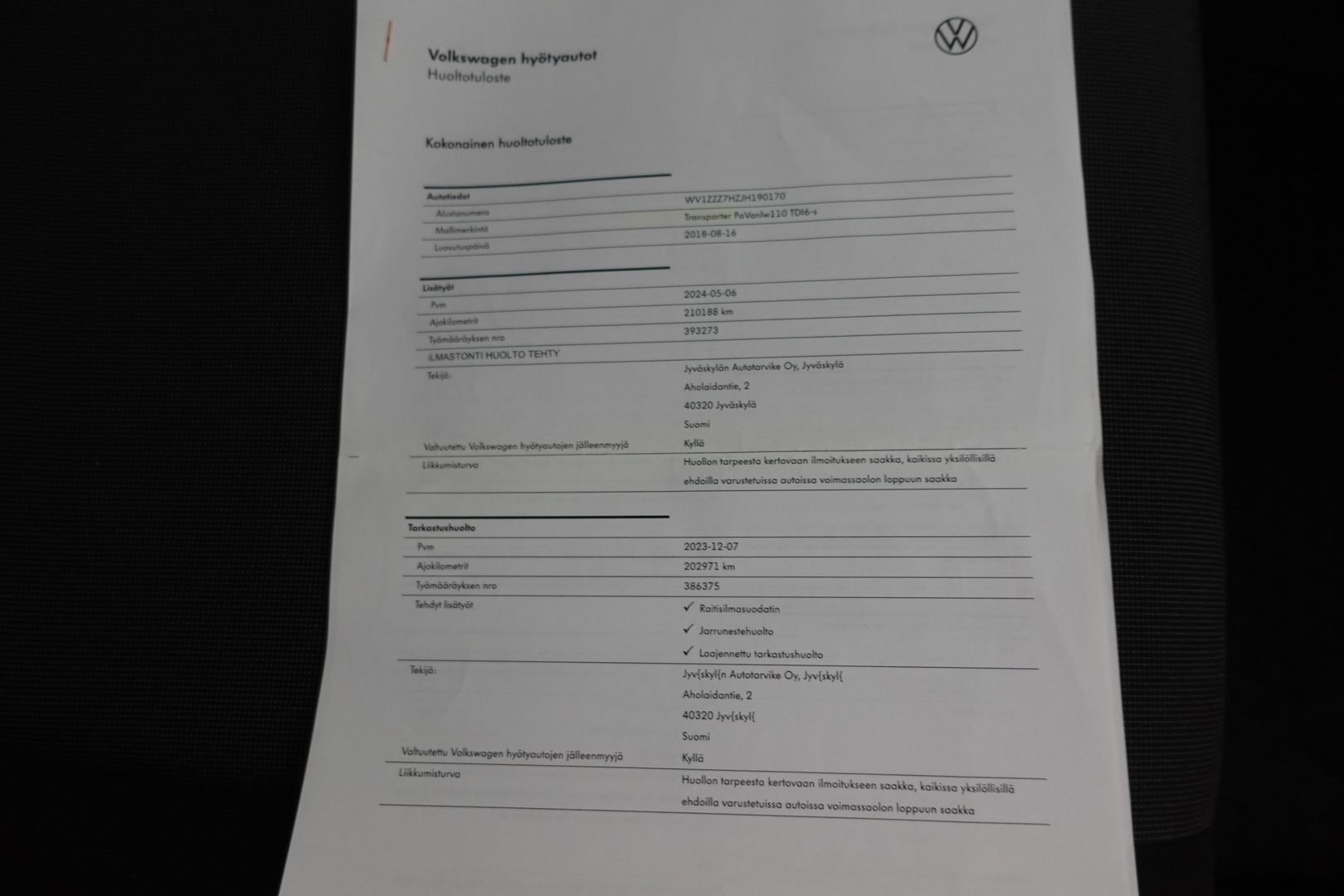 VOLKSWAGEN Transporter 2018