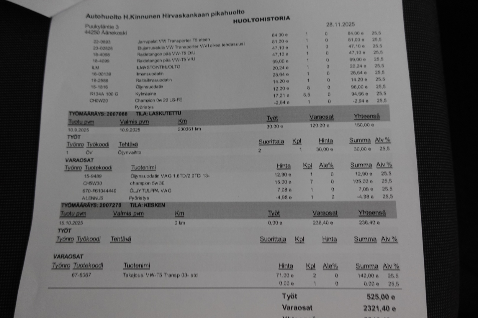 VOLKSWAGEN Transporter 2018