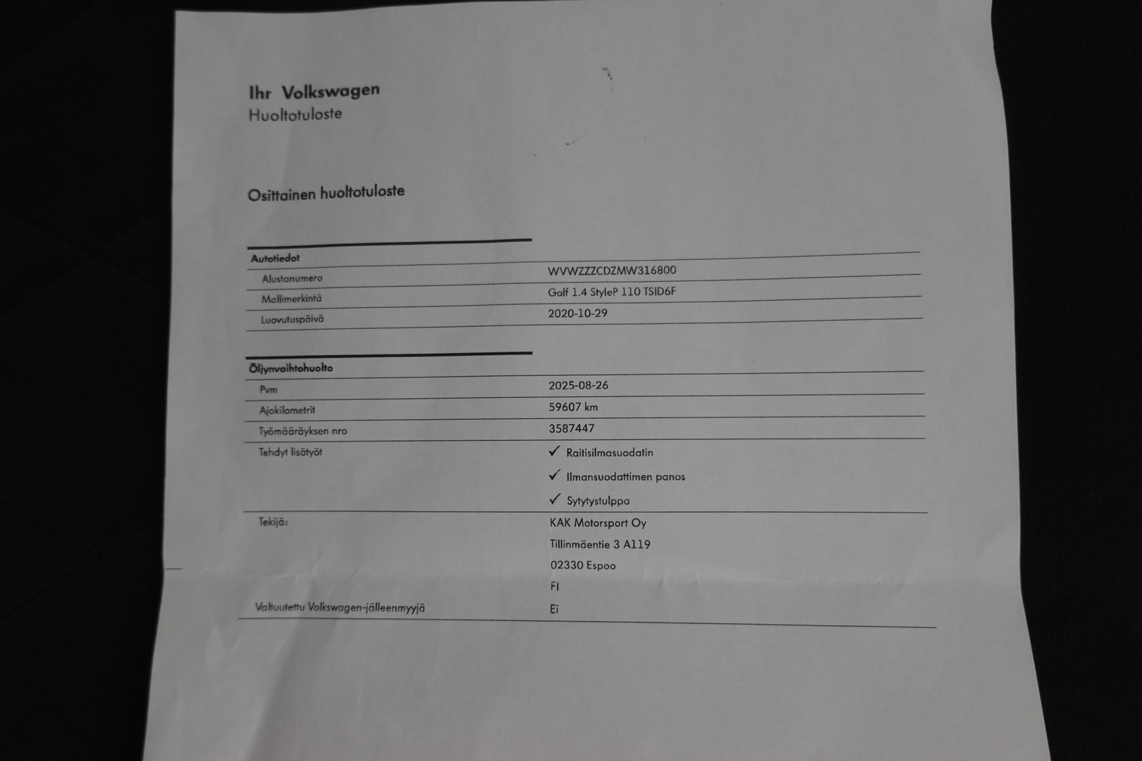 VOLKSWAGEN Golf 2020