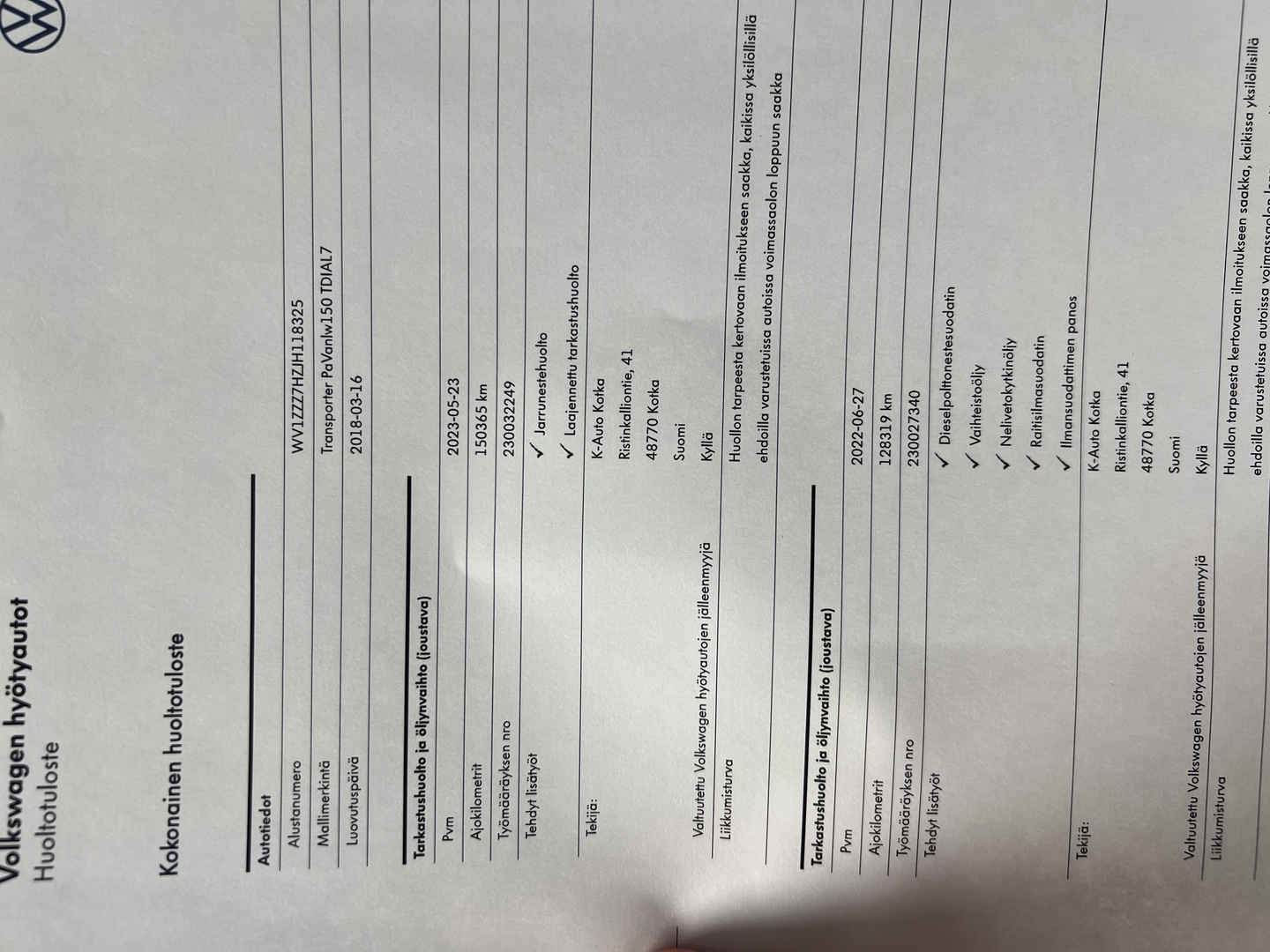 VOLKSWAGEN Transporter 2018