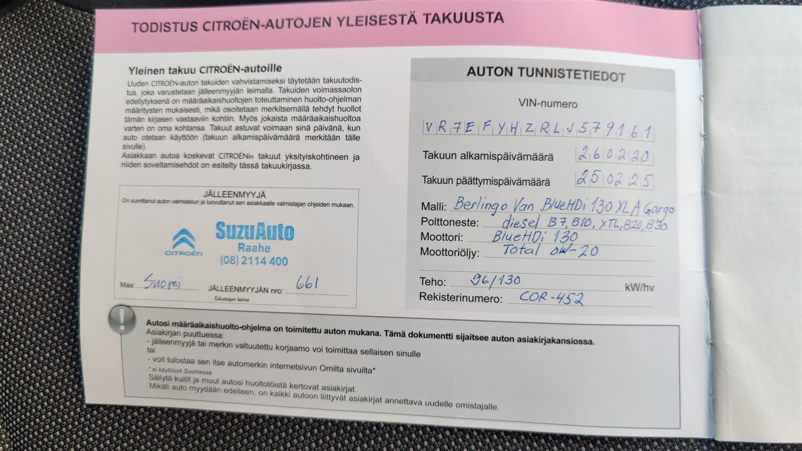 CITROEN BERLINGO VAN 2020