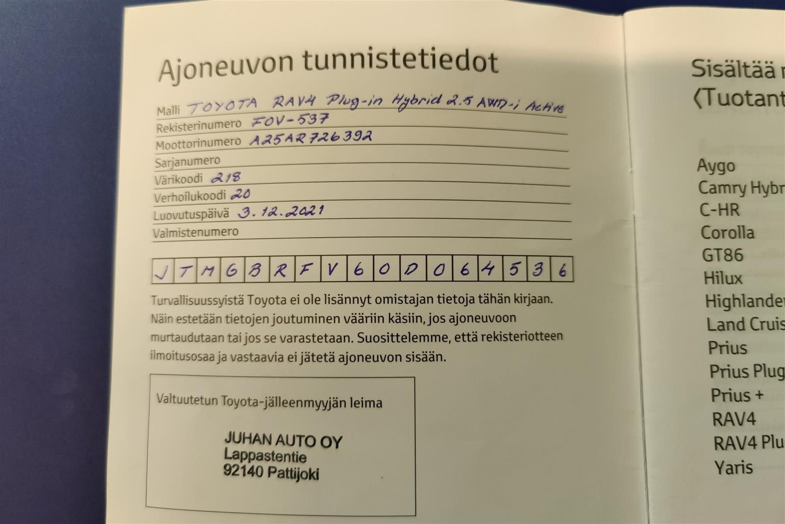 TOYOTA RAV4 Plug-in 2021