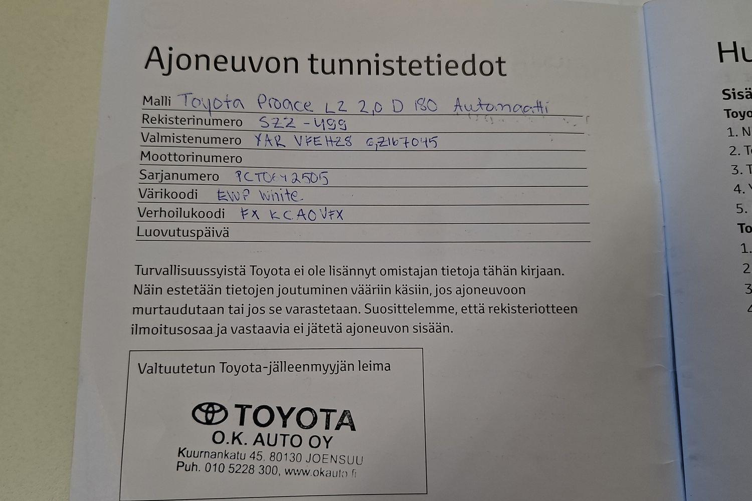 TOYOTA PROACE 2020