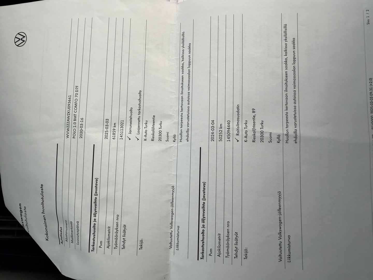 VOLKSWAGEN Polo 2020