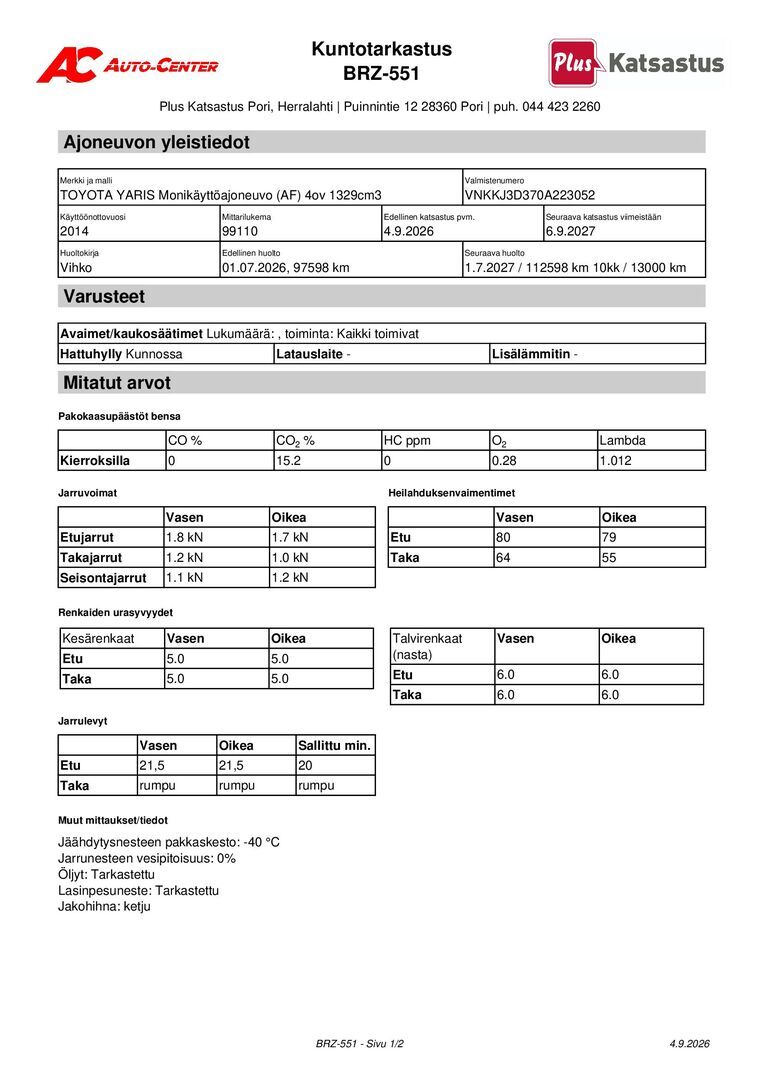 TOYOTA Yaris 2014