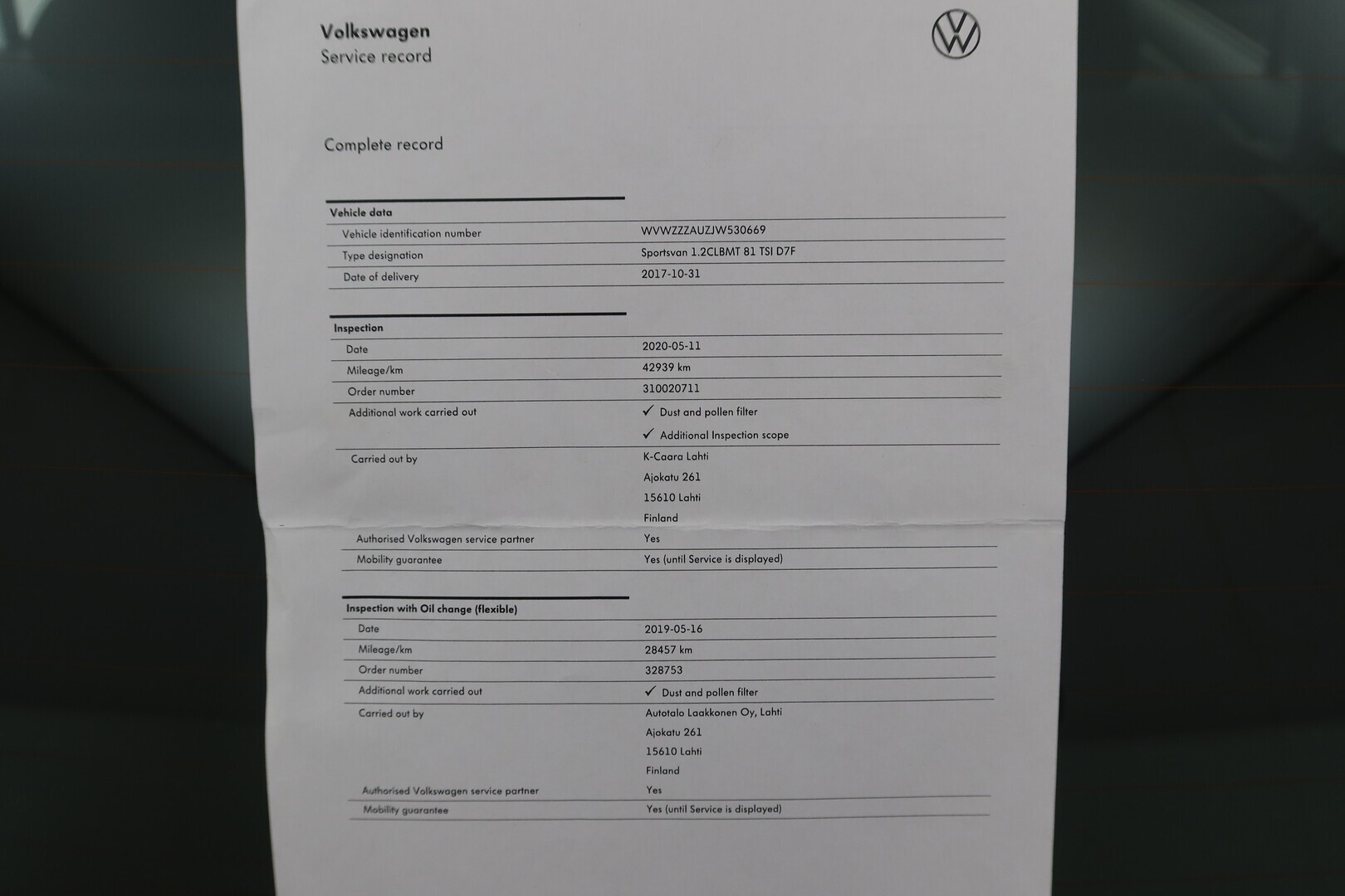VOLKSWAGEN Golf Sportsvan 2017