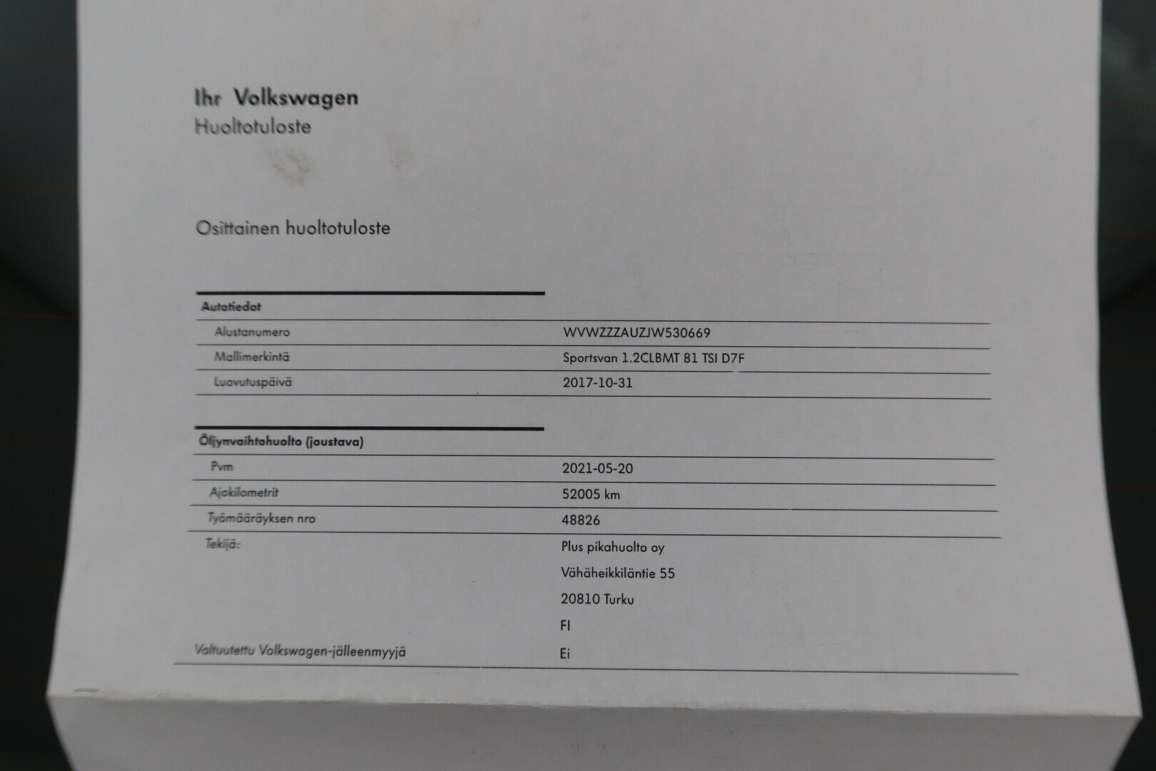 VOLKSWAGEN Golf Sportsvan 2017