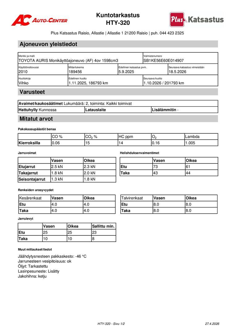 TOYOTA Auris 2010
