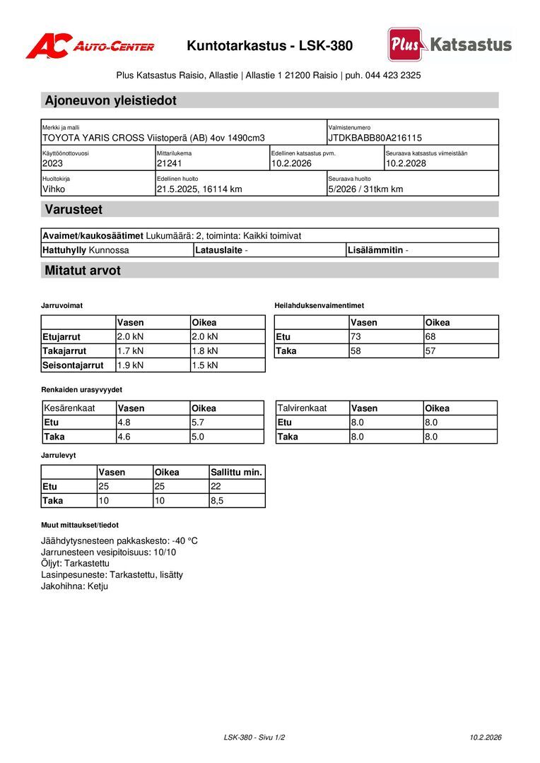 TOYOTA Yaris Cross 2023