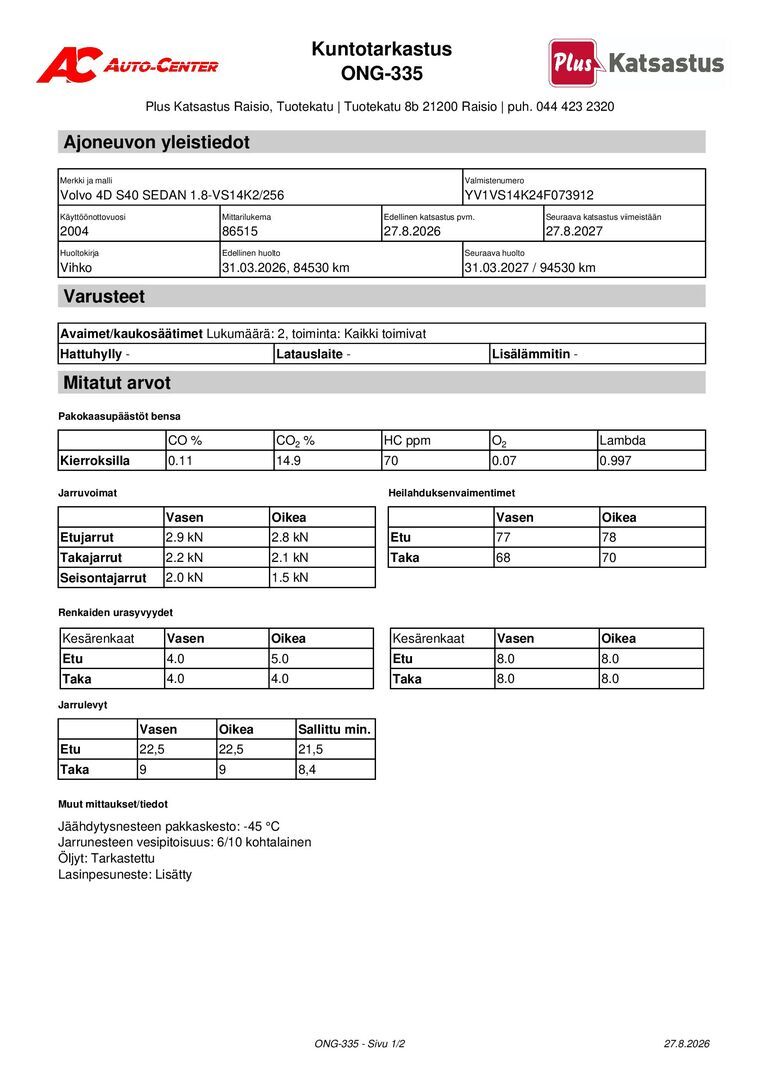 VOLVO S40 2004