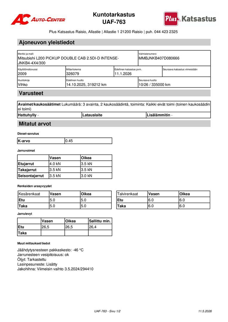 MITSUBISHI L200 2009
