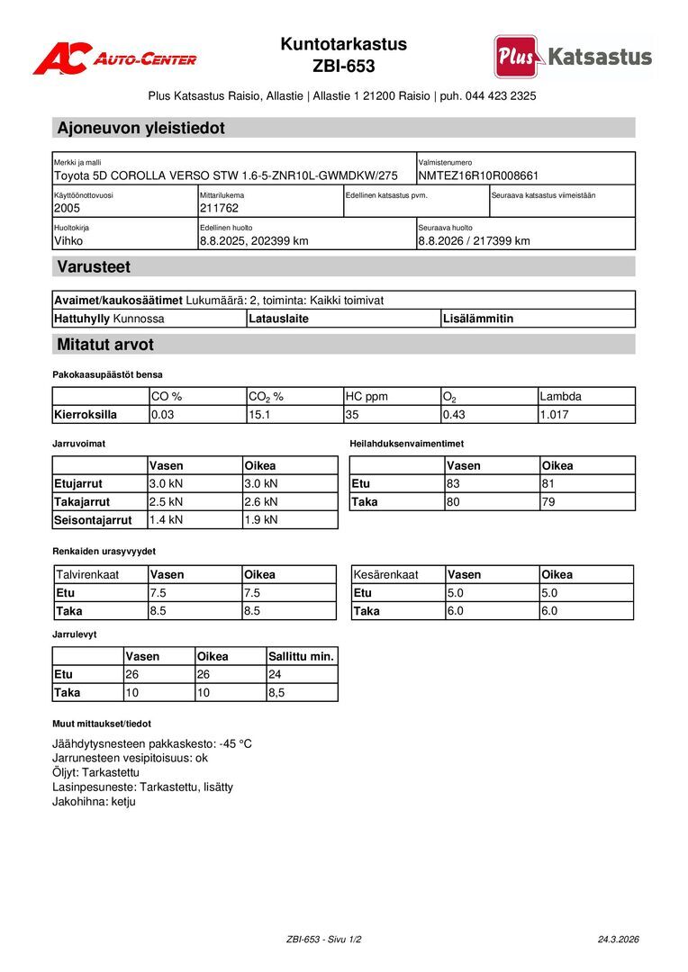 TOYOTA Corolla Verso 2005