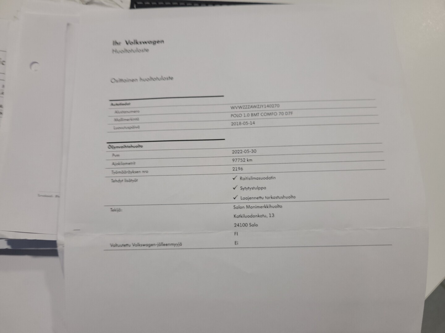 VOLKSWAGEN Polo 2018