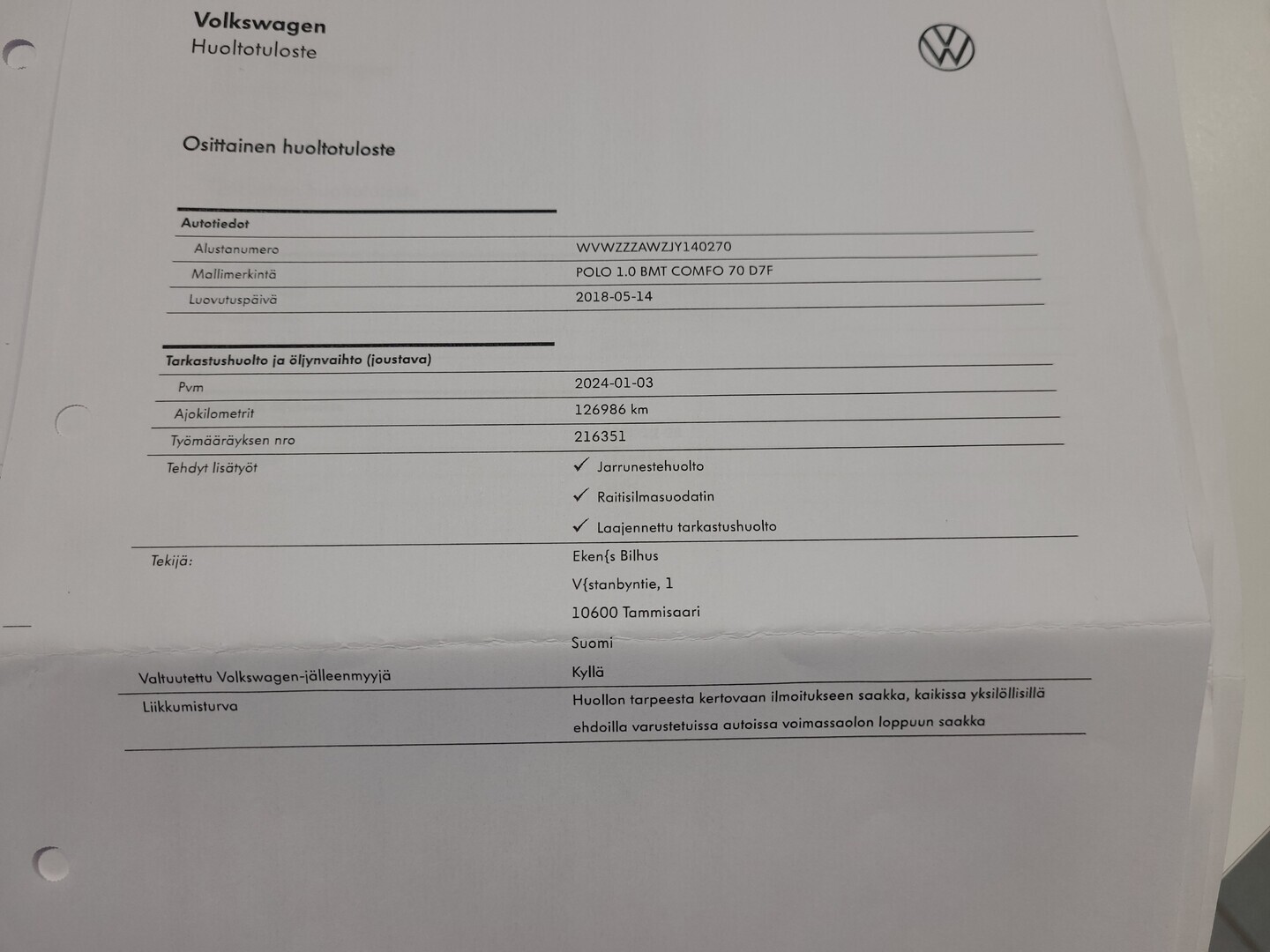 VOLKSWAGEN Polo 2018