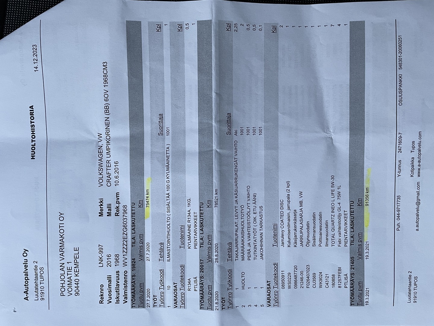 VOLKSWAGEN Crafter 2016