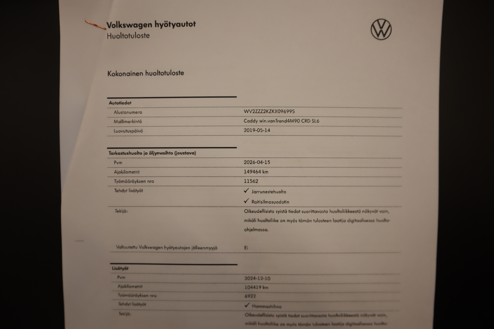 VOLKSWAGEN Caddy 2019