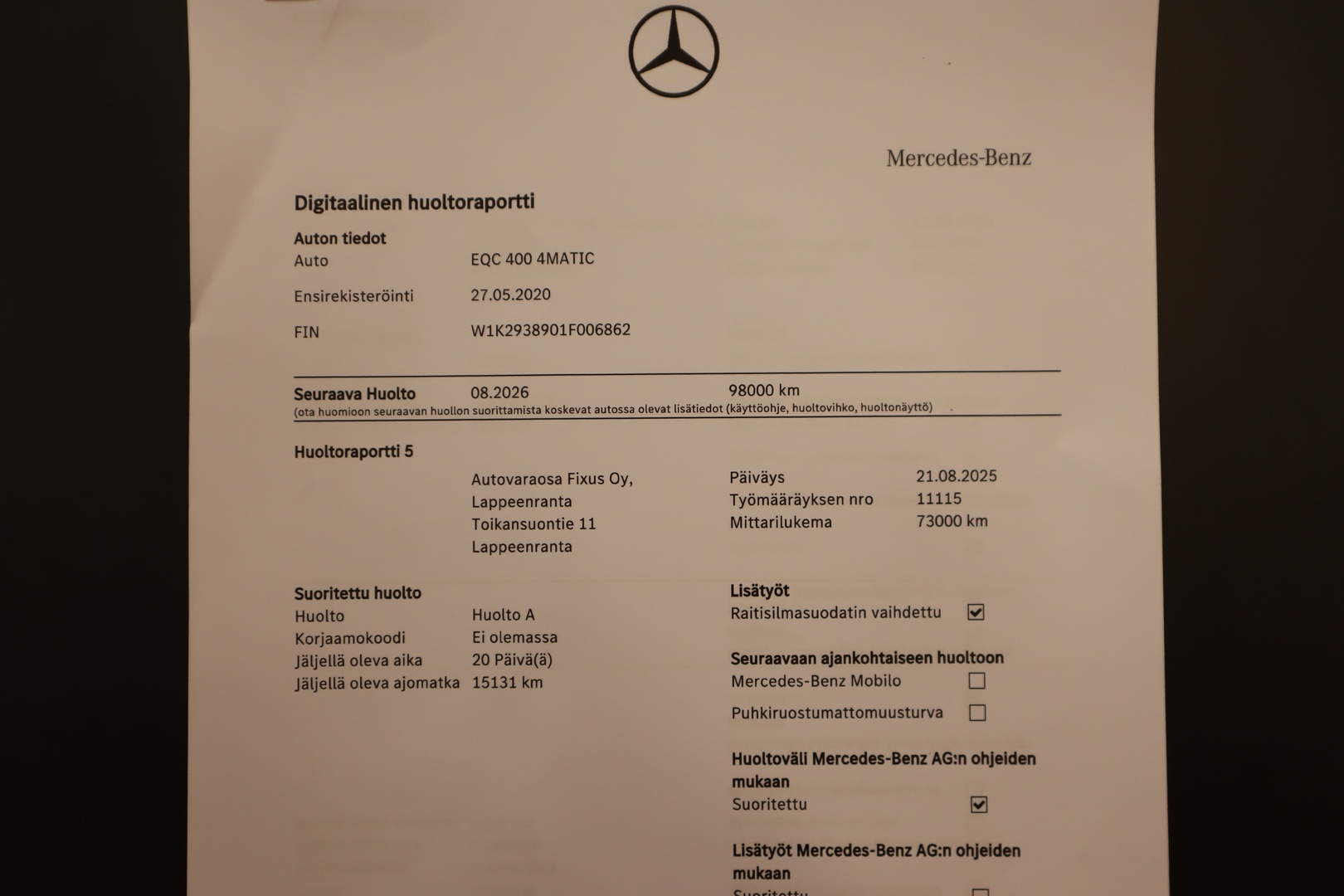 MERCEDES-BENZ EQC 2020