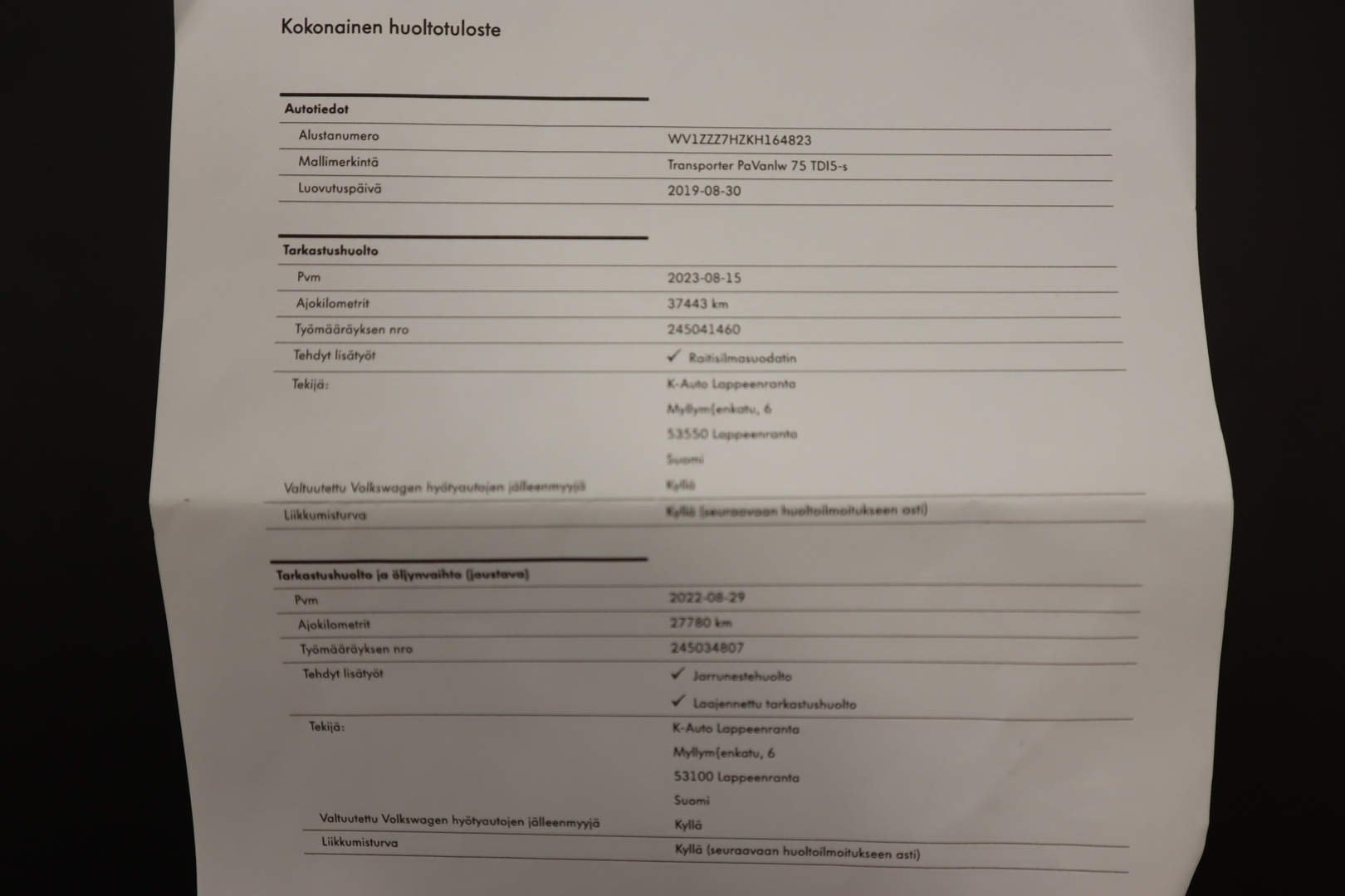 VOLKSWAGEN Transporter 2019