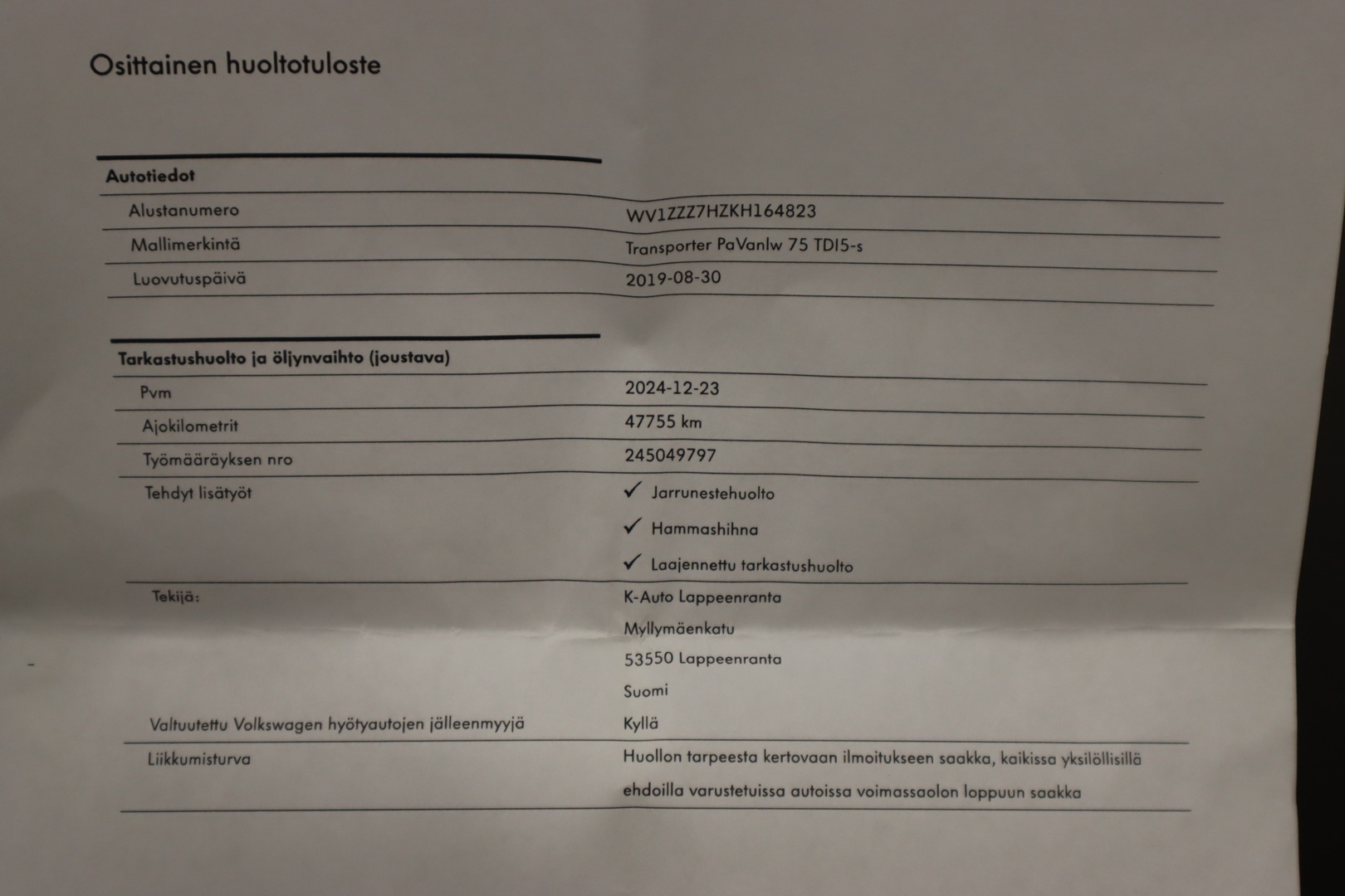 VOLKSWAGEN Transporter 2019