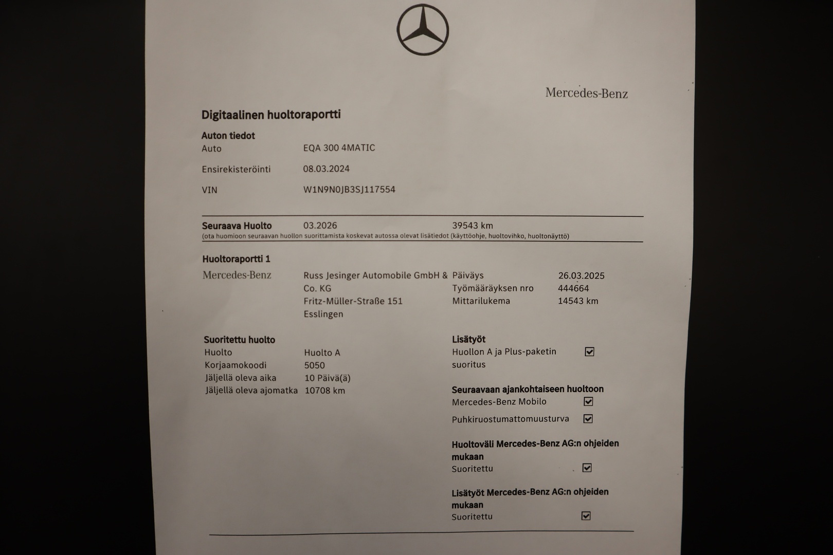 MERCEDES-BENZ EQA 2024