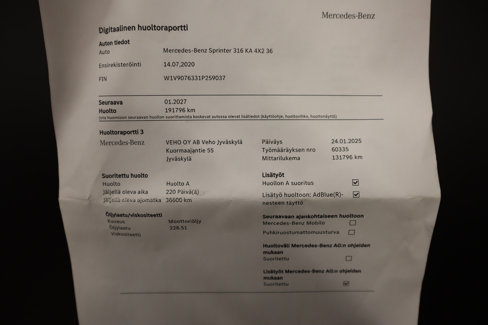 MERCEDES-BENZ Sprinter 2020