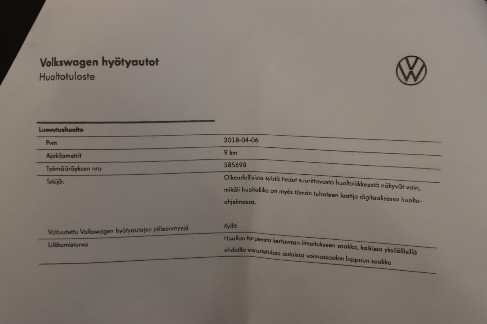 VOLKSWAGEN Caravelle 2018