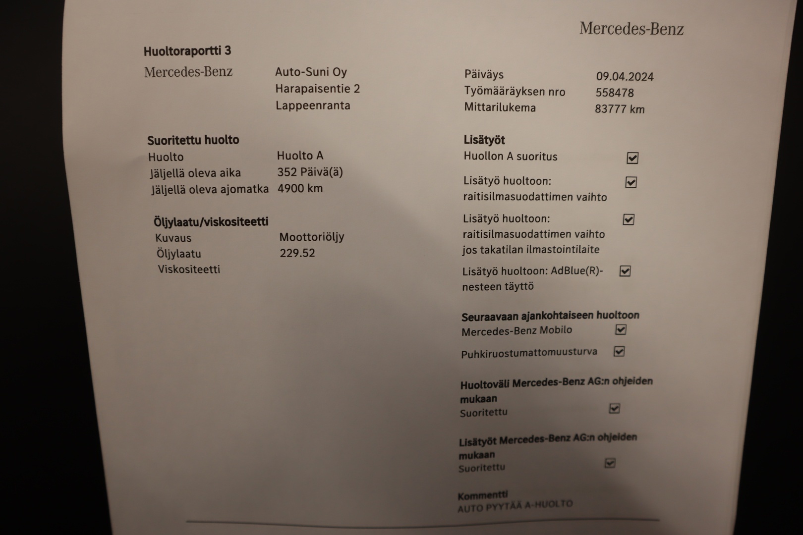 MERCEDES-BENZ V 2020