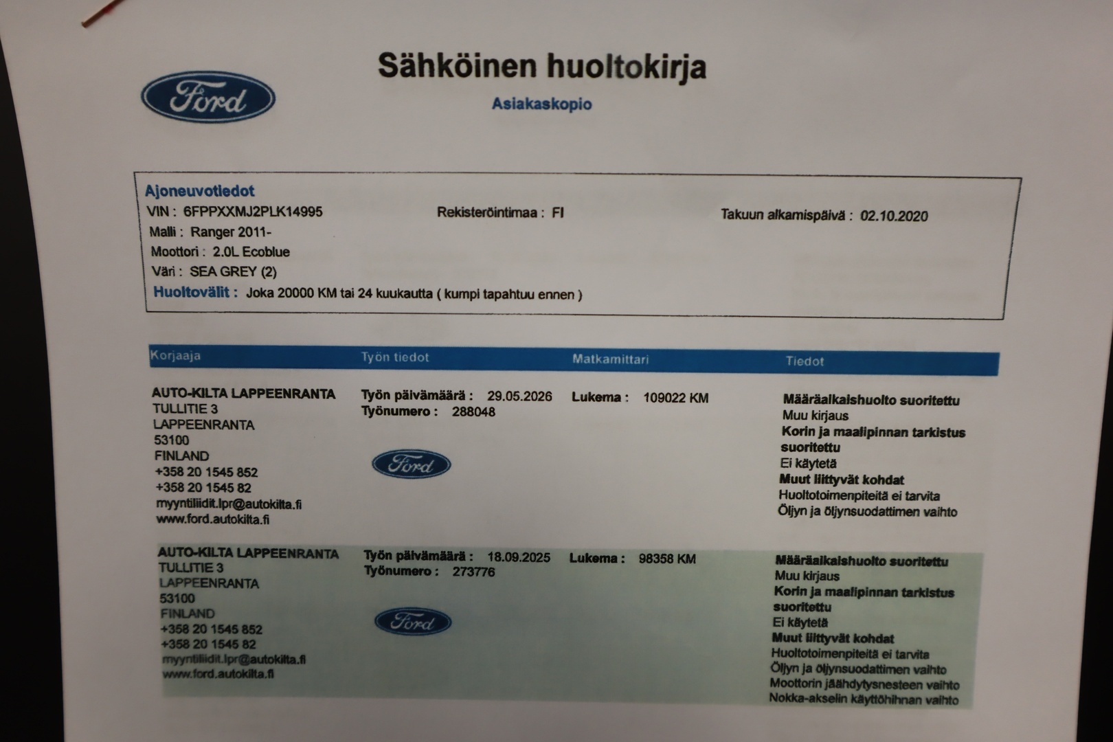 FORD Ranger 2020