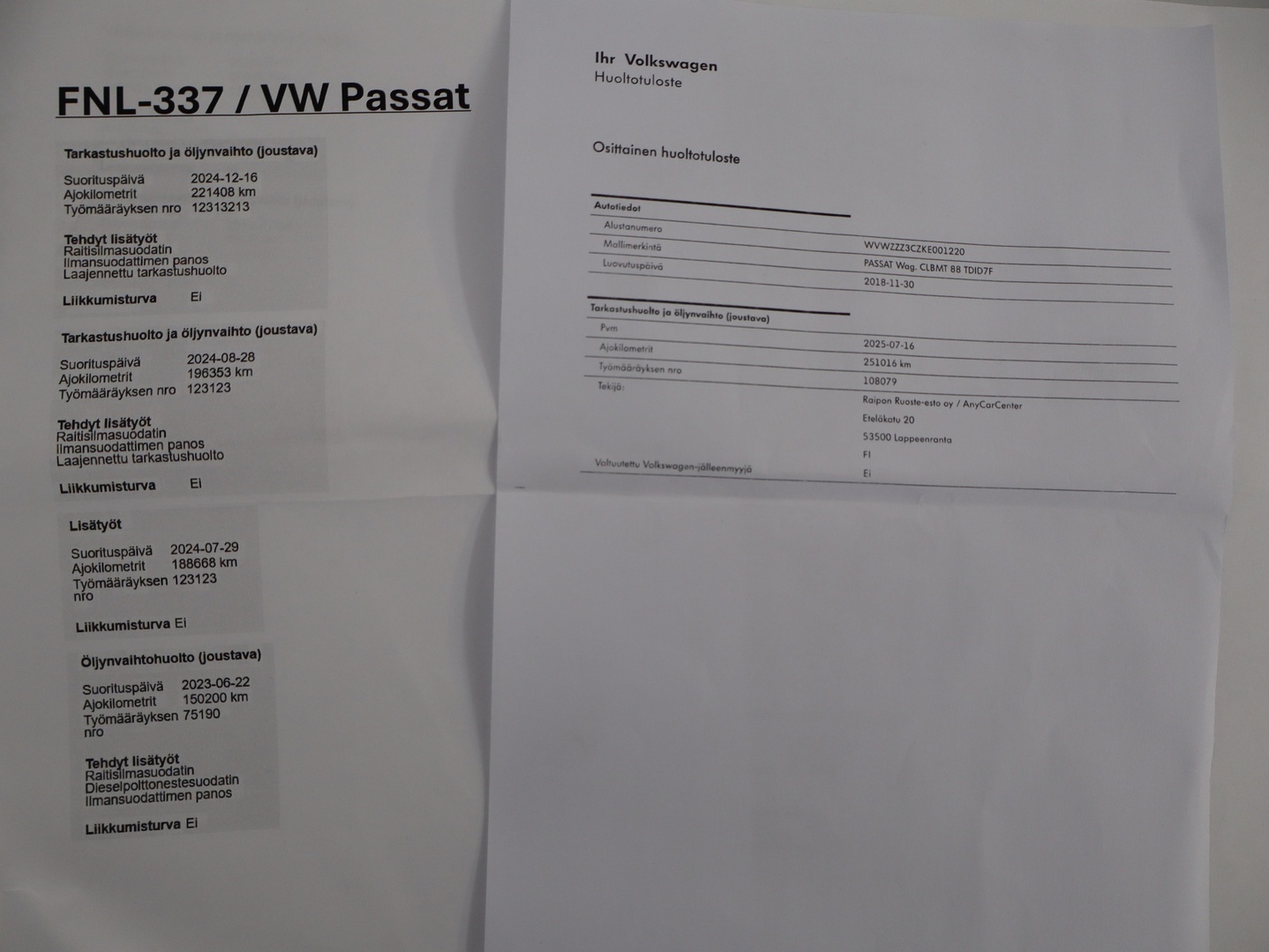 VOLKSWAGEN Passat 2018