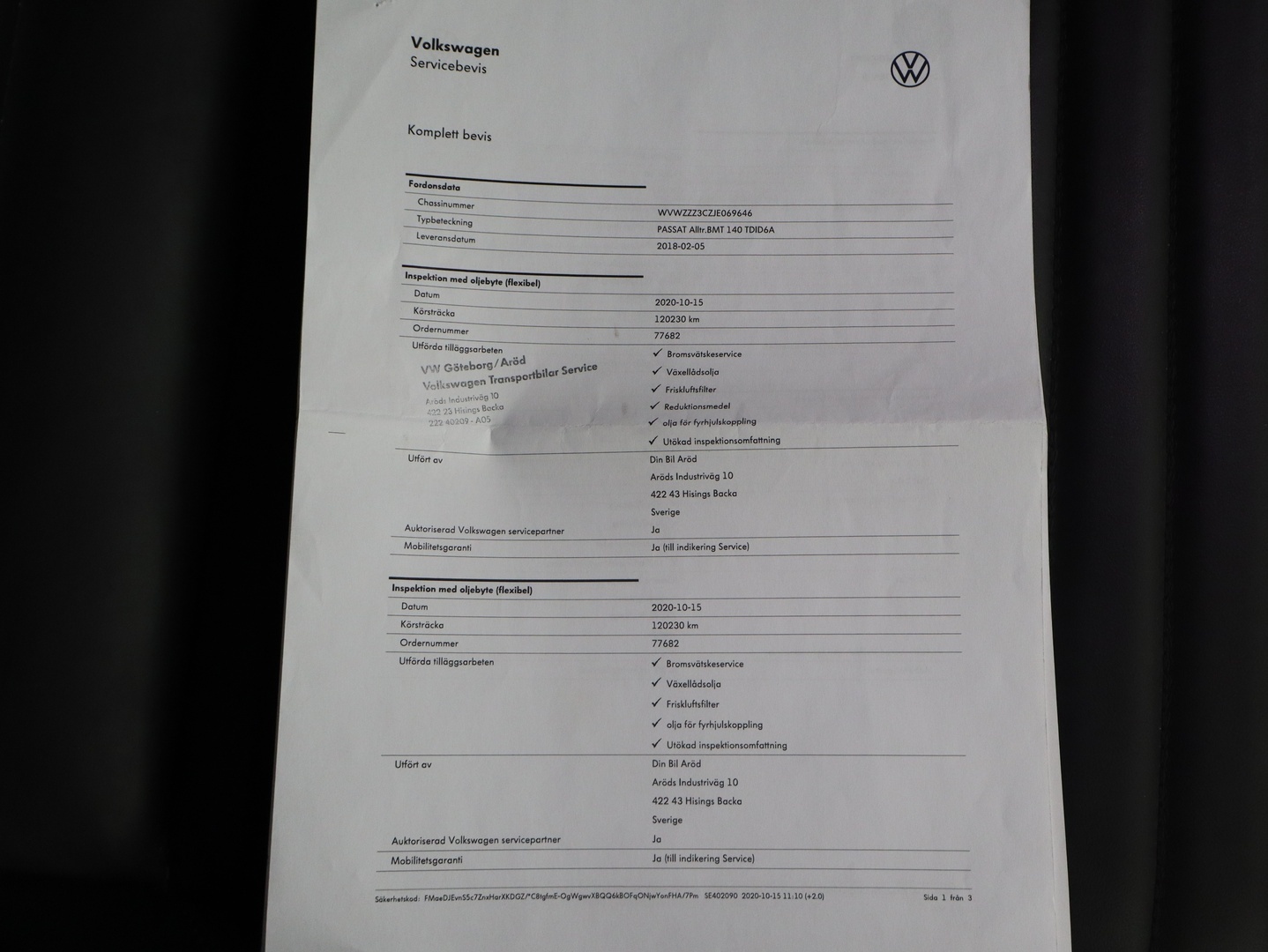 VOLKSWAGEN Passat 2018