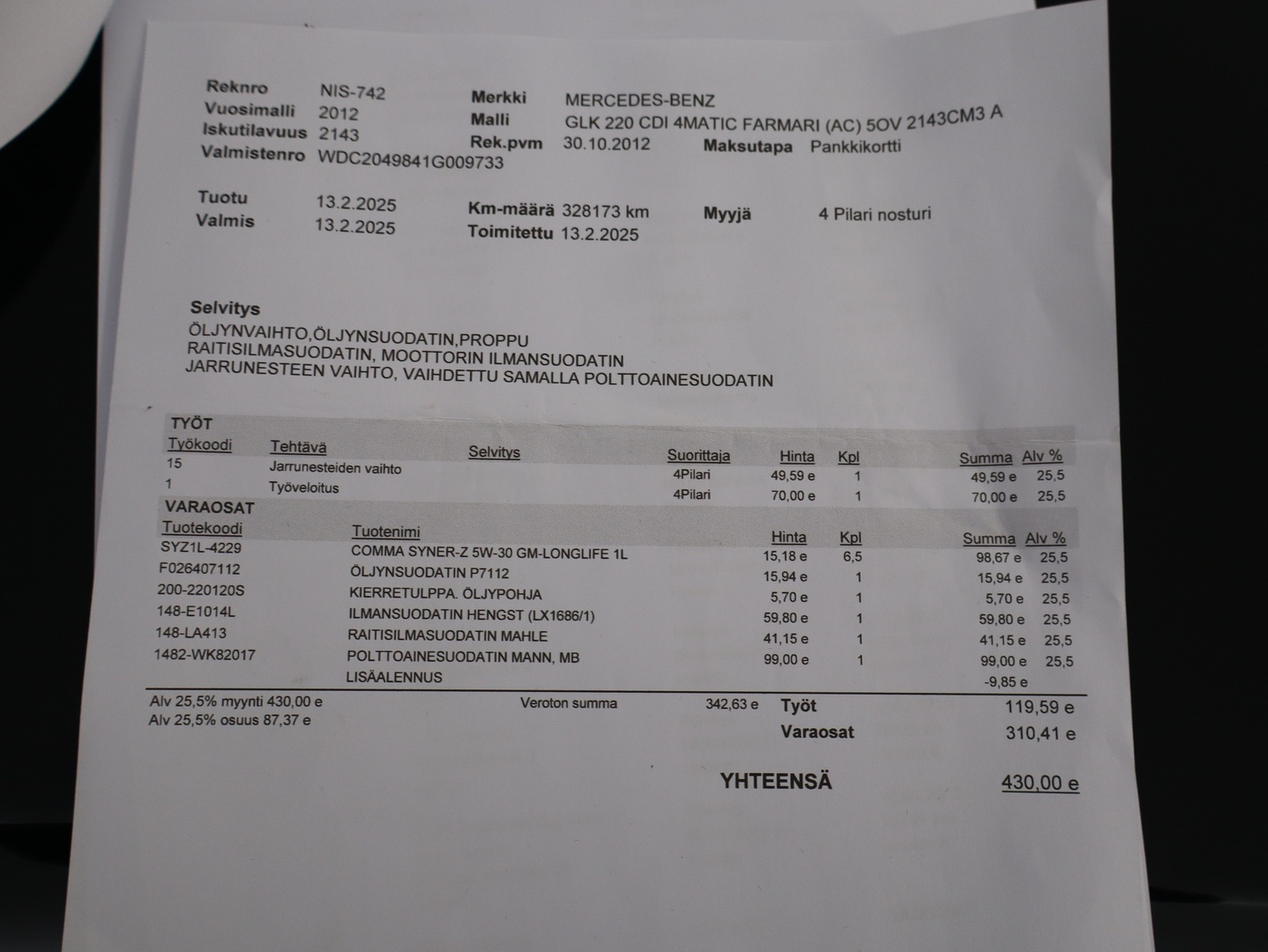 MERCEDES-BENZ GLK 2012