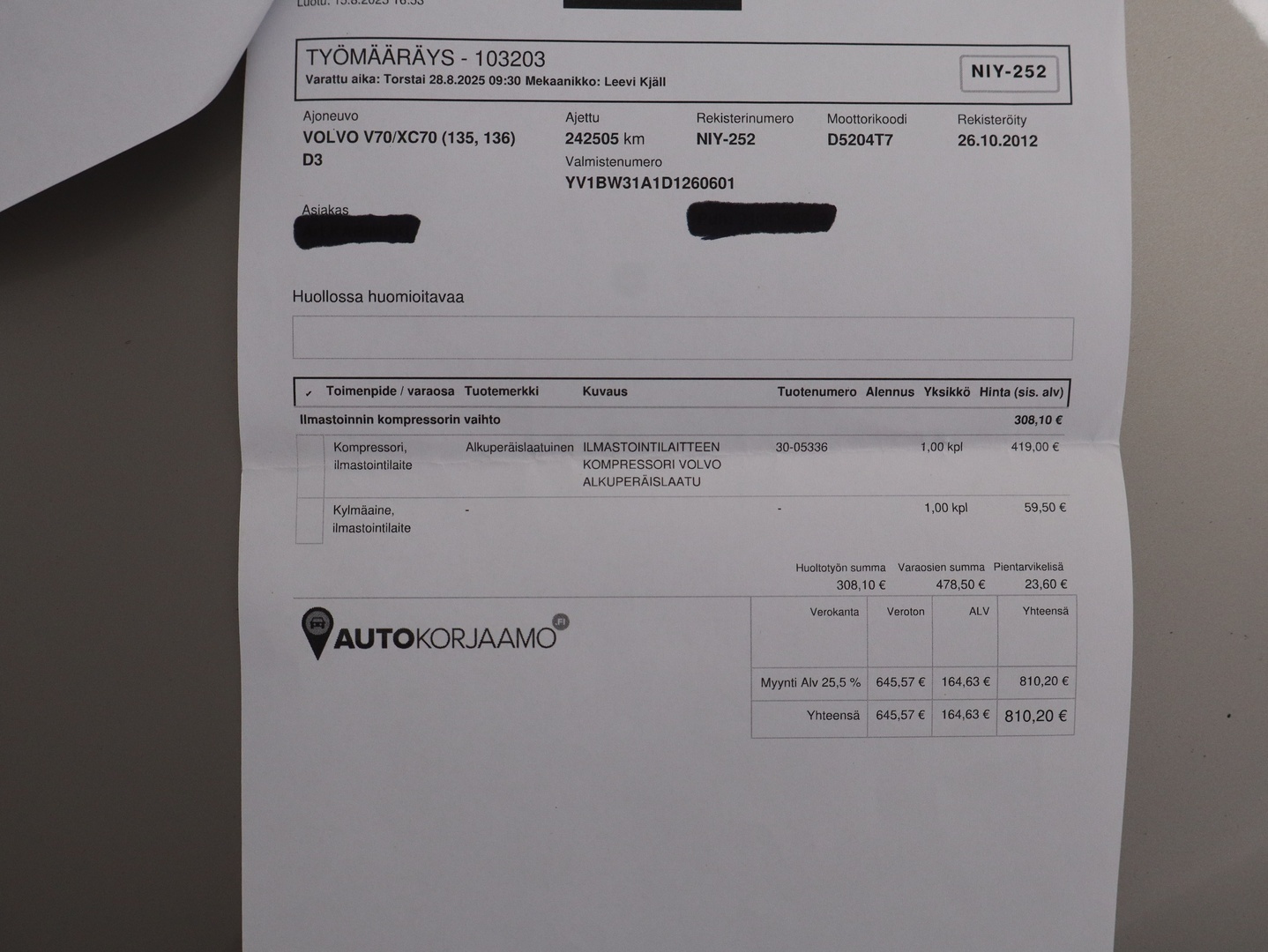 VOLVO V70 2013