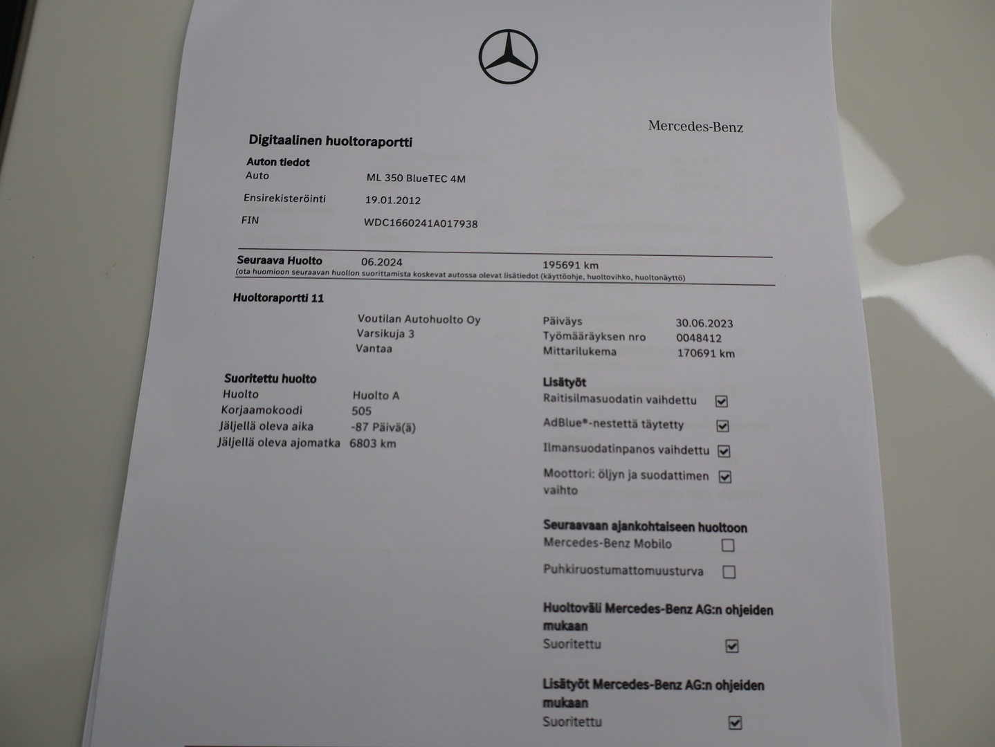MERCEDES-BENZ ML 2012