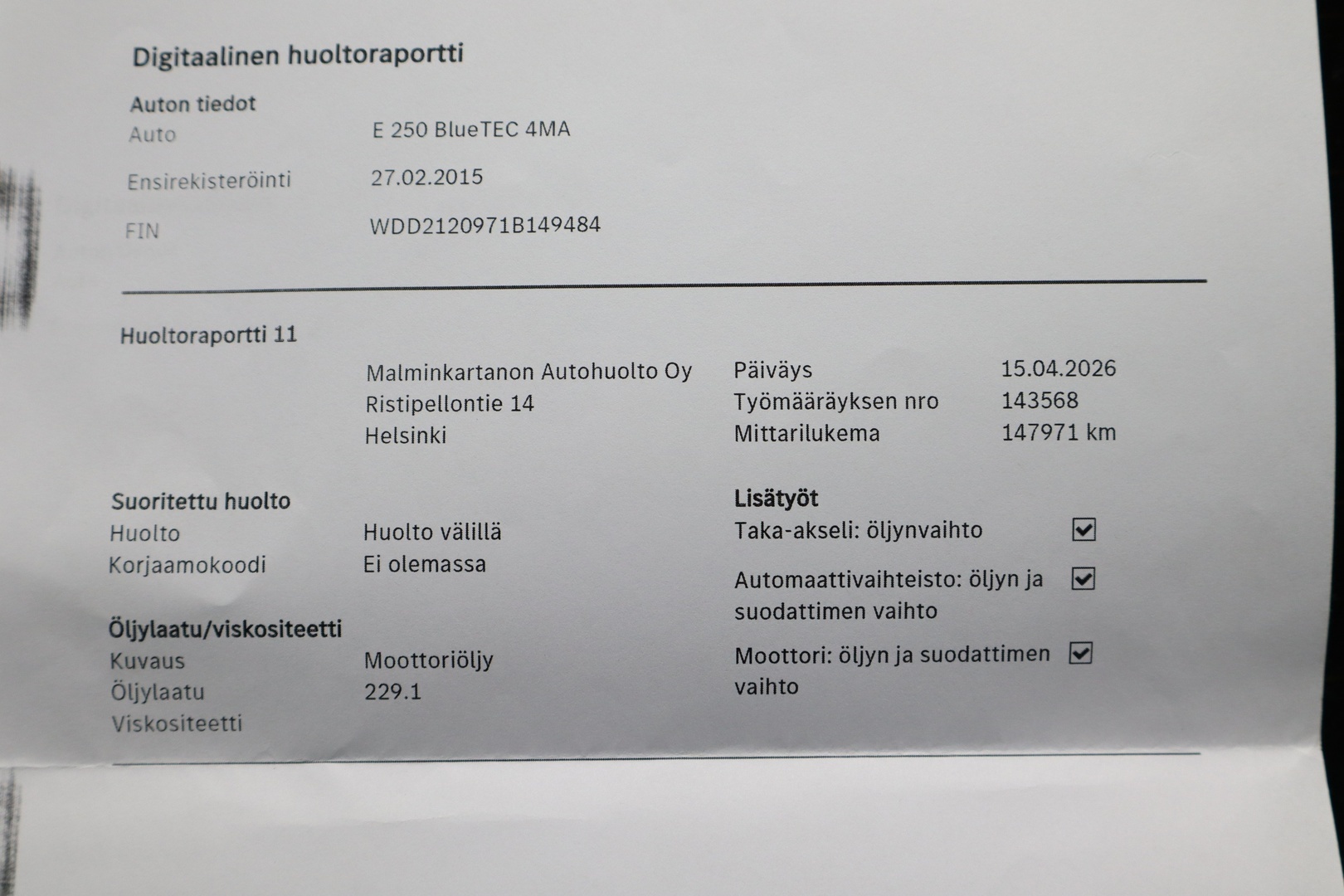 MERCEDES-BENZ E 2015