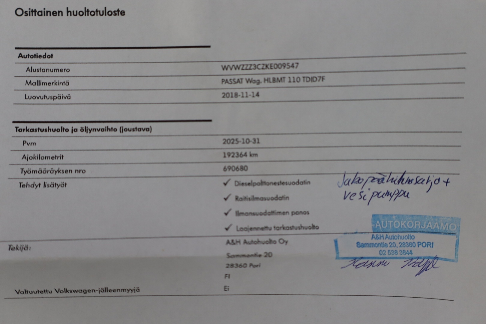 VOLKSWAGEN Passat 2018