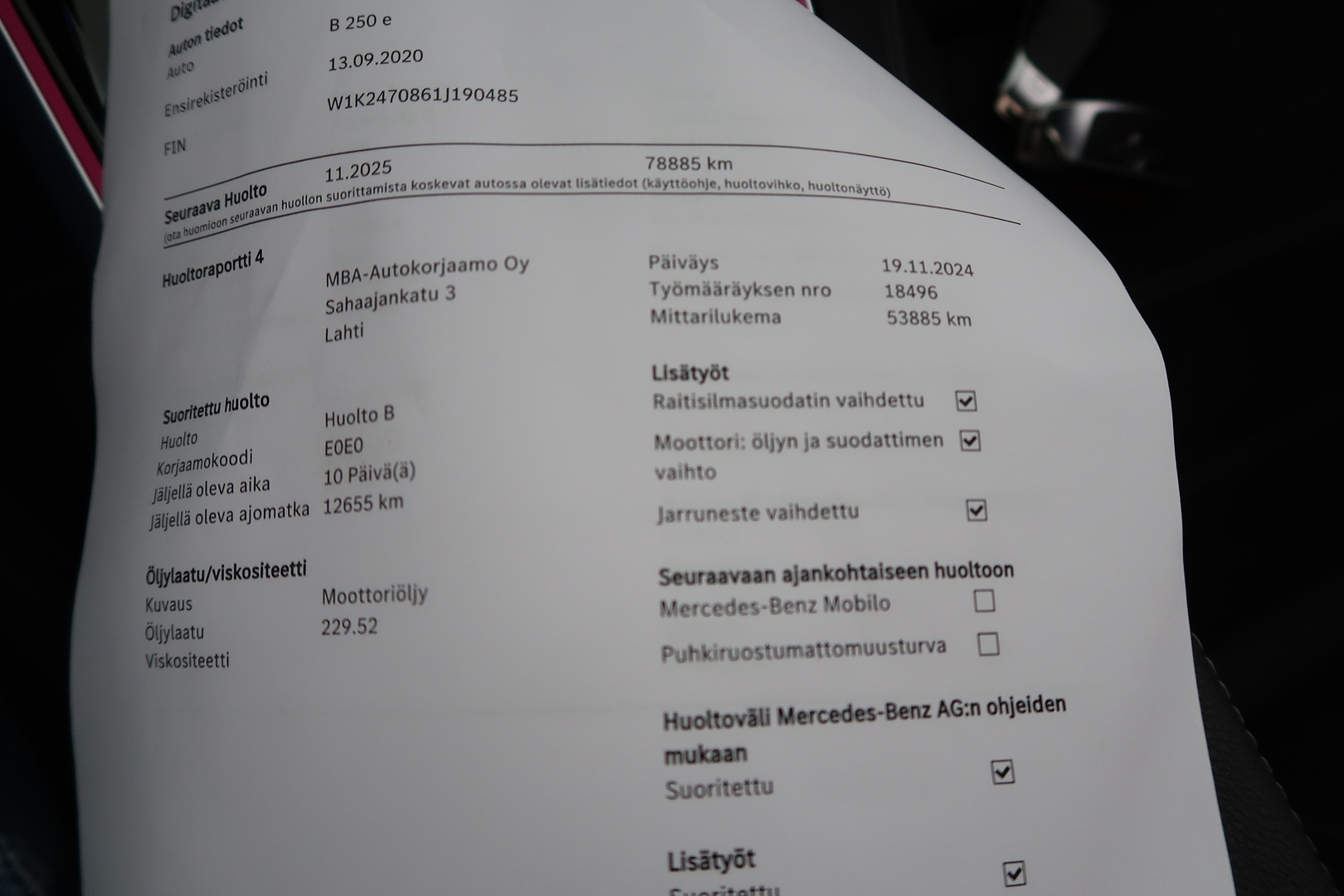 MERCEDES-BENZ B 2020