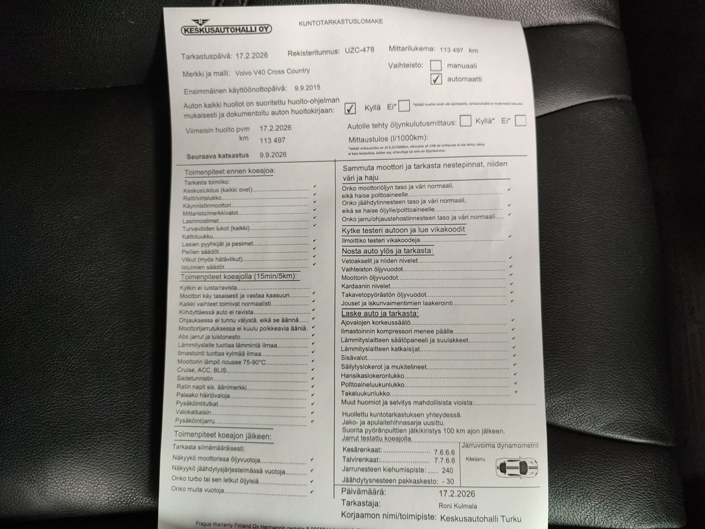 VOLVO V40 Cross Country 2016