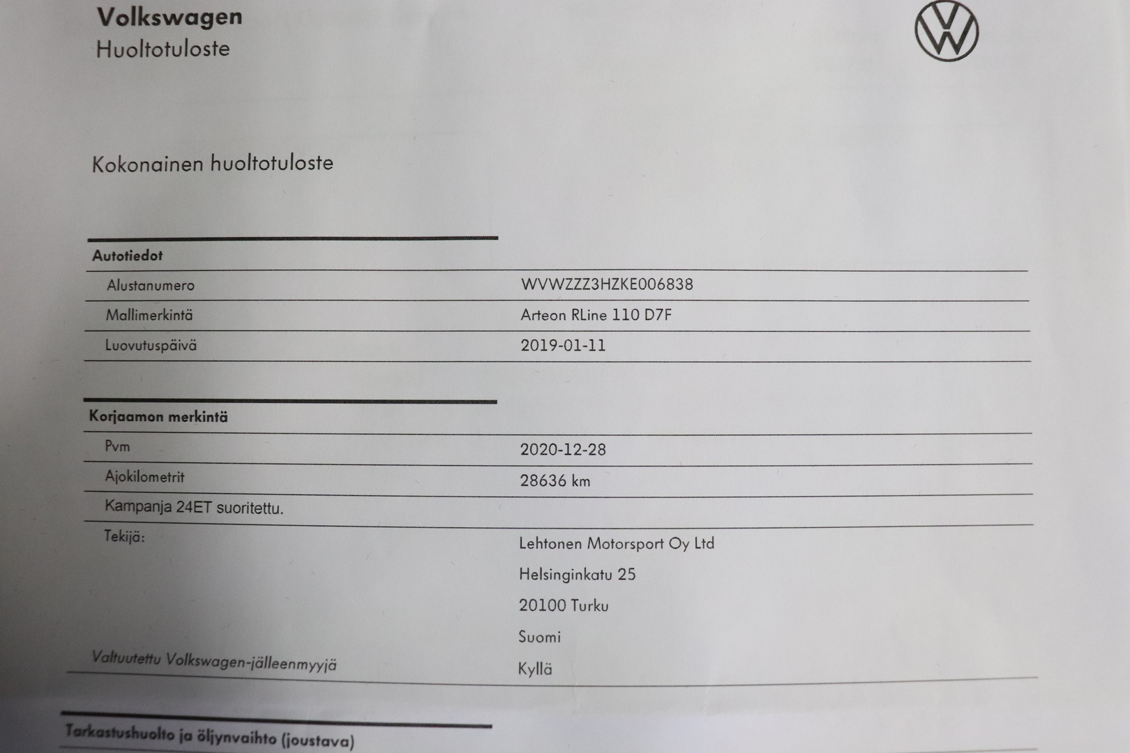 VOLKSWAGEN Arteon 2019