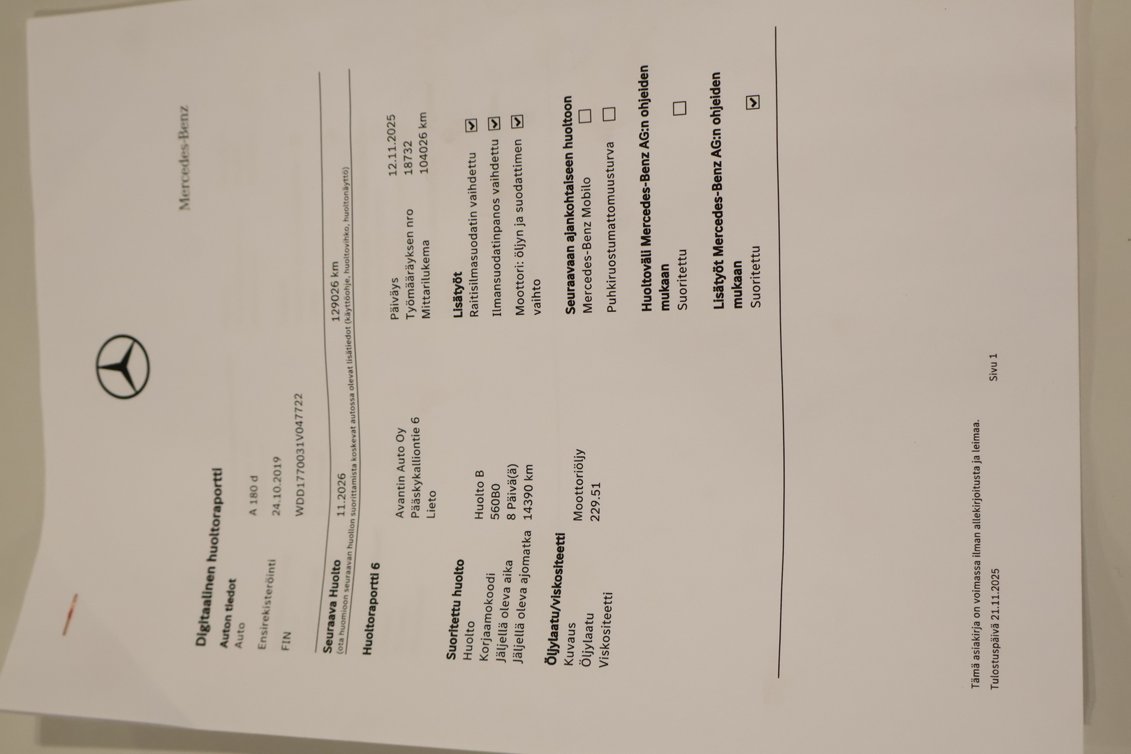 MERCEDES-BENZ A 2019